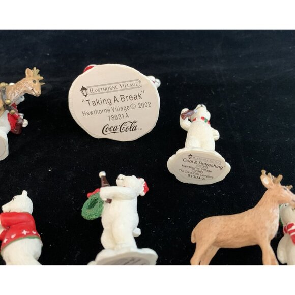 Lot of 12 Coca-Cola Hawthorne Village Figurines Polar Bears 2002 Miniature Vtg - Picture 7 of 11
